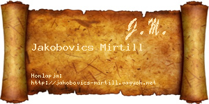 Jakobovics Mirtill névjegykártya